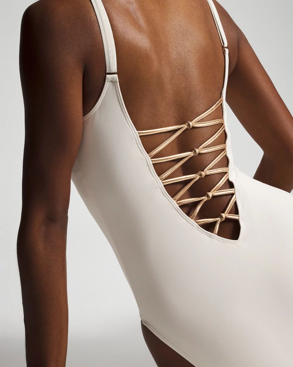 Bleu Rod Let’s Get Knotty Lace-Down One-Piece Suit