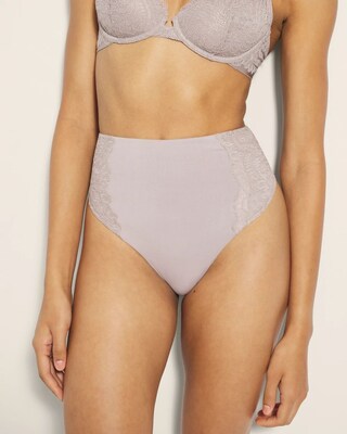 High-Waist Thong Panty With Lace