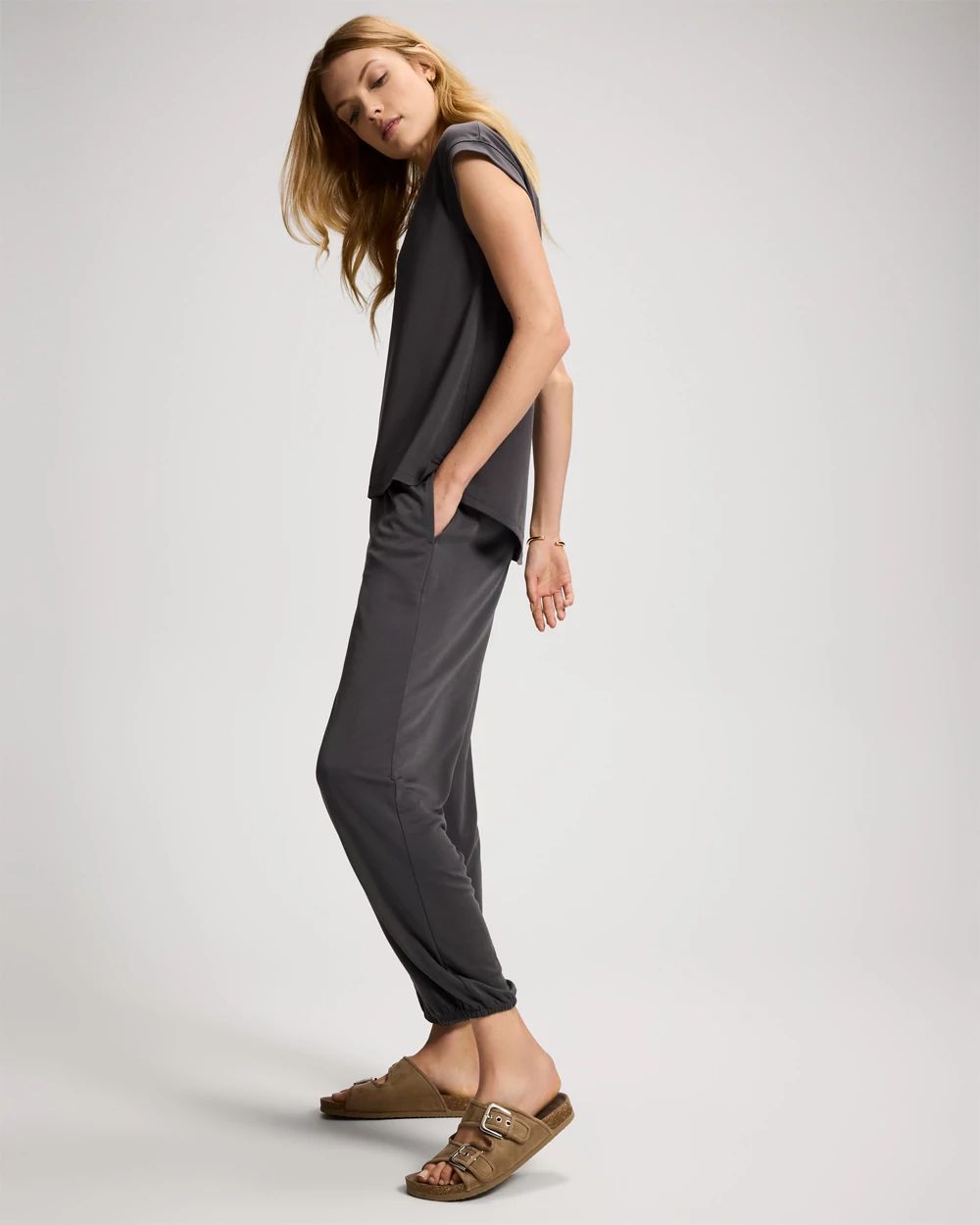 Sand Washed Relaxed Harem Pants click to view larger image.
