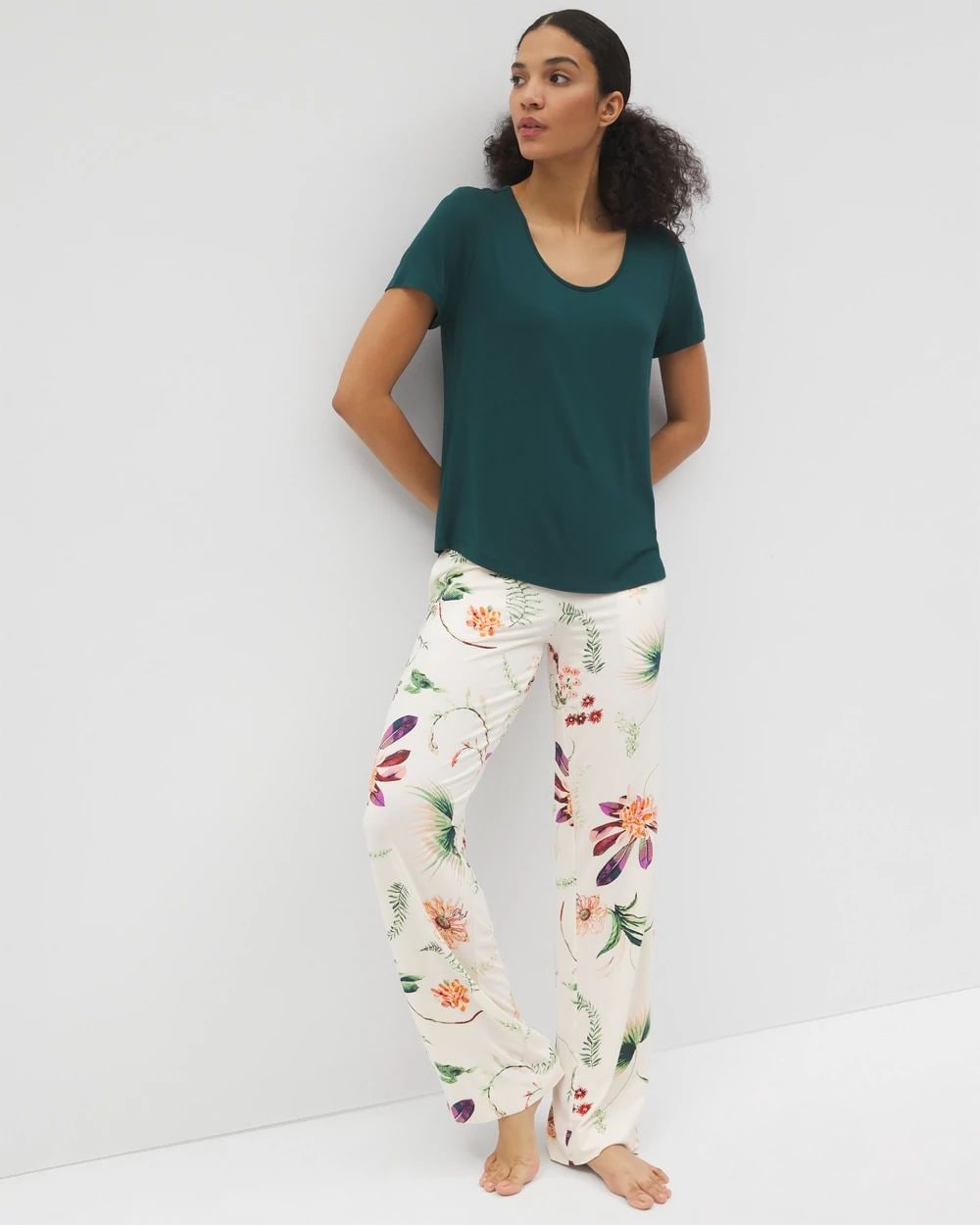 Cool Nights Packaged Short-Sleeve Pant Pajama Set