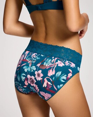 Embraceable Floral Lace Waist High-Leg Panty click to view larger image.