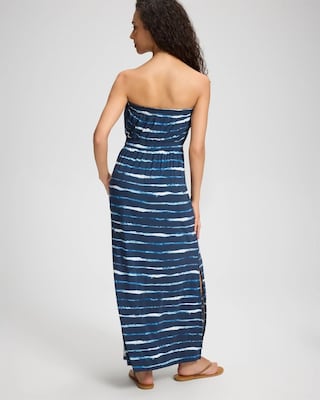 Bandeau Smocked Waist Maxi Dress click to view larger image.