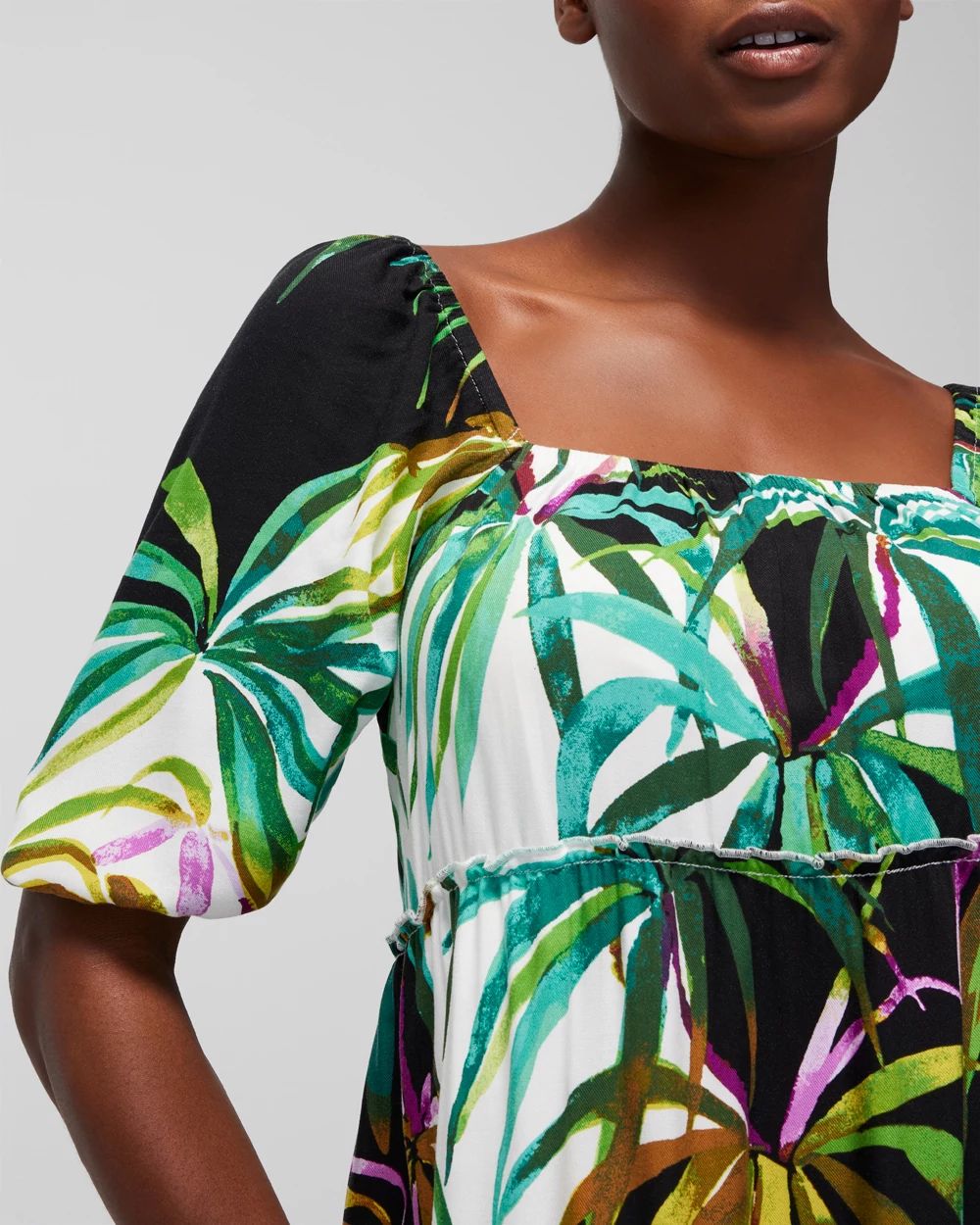 Woven Tiered Short Bra Dress