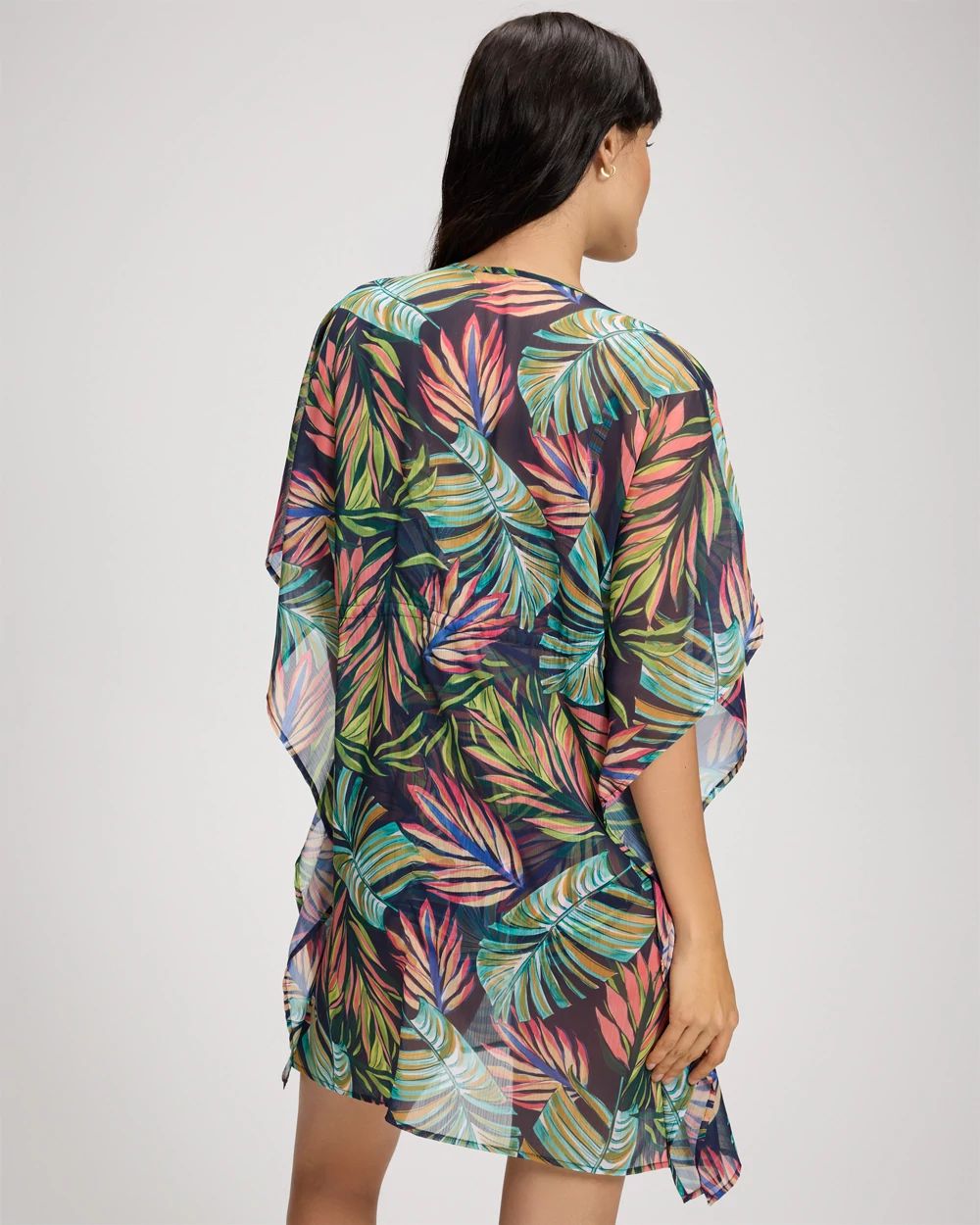 Beyond Control Color Spectrum Chiffon Caftan Swim Cover Up