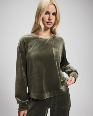 Velour Crewneck Sweatshirt