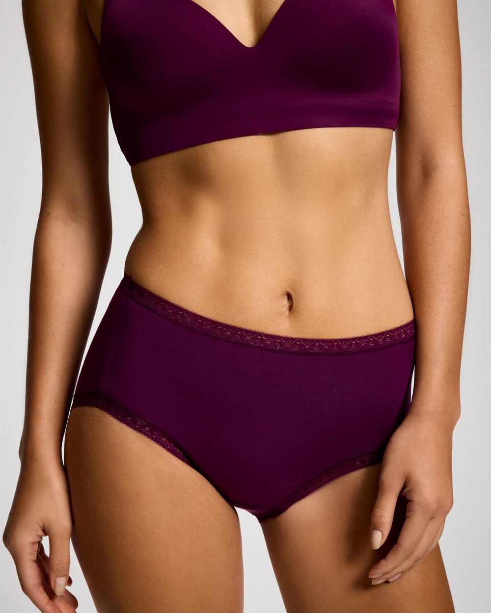 Cotton Brief Panty with Lace Trim