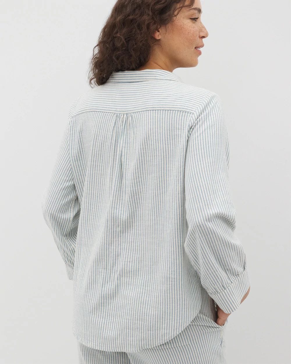 Beach Cotton Long Sleeve Button-Up