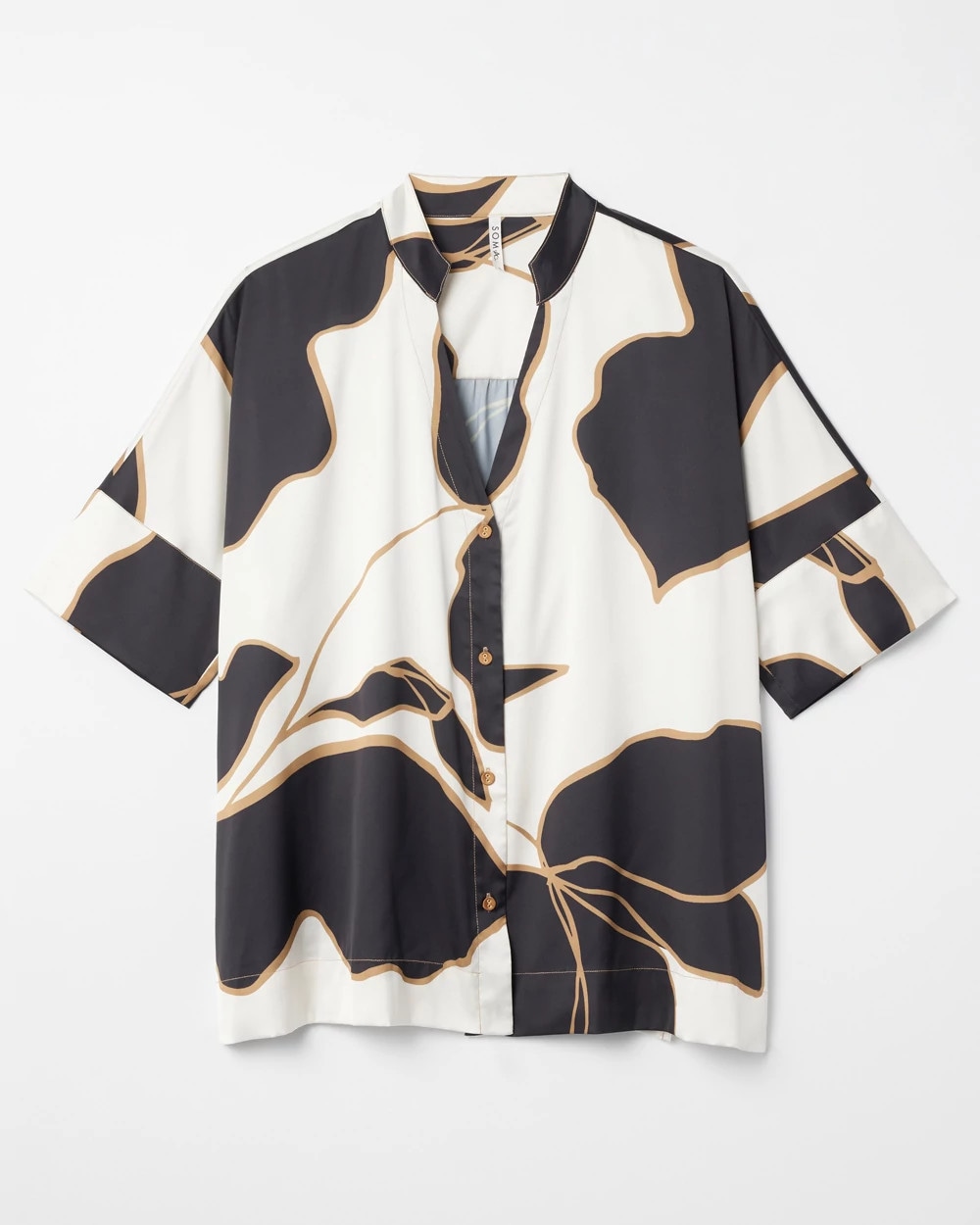 Drop Shoulder Button-Up Pajama Top