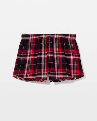 Velvet Piped Boxer Pajama Short click to view larger image.