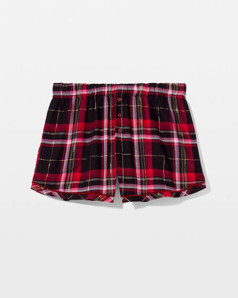 Flannel Velvet Piped Boxer Pajama Short