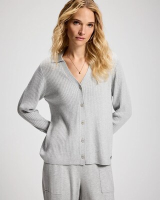 Premier Knit Rib Button-Up Top