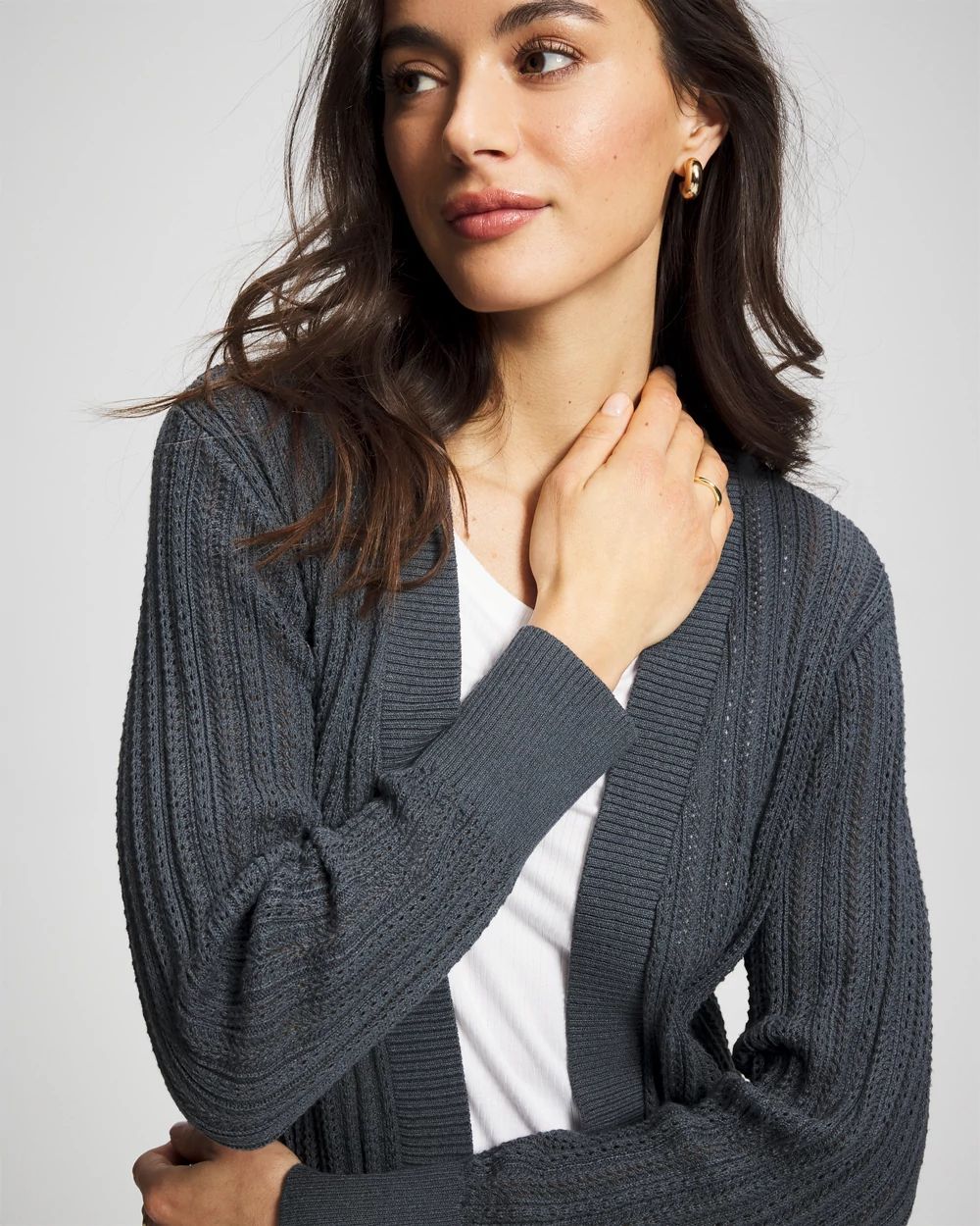 Pointelle Sweater Wrap click to view larger image.