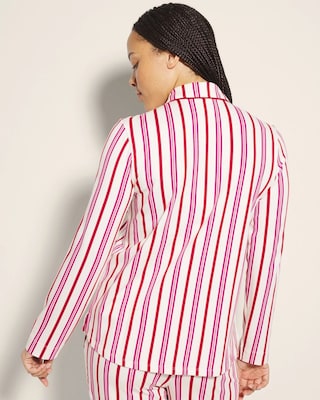 Long-Sleeve Notch Collar Pajama Top click to view larger image.