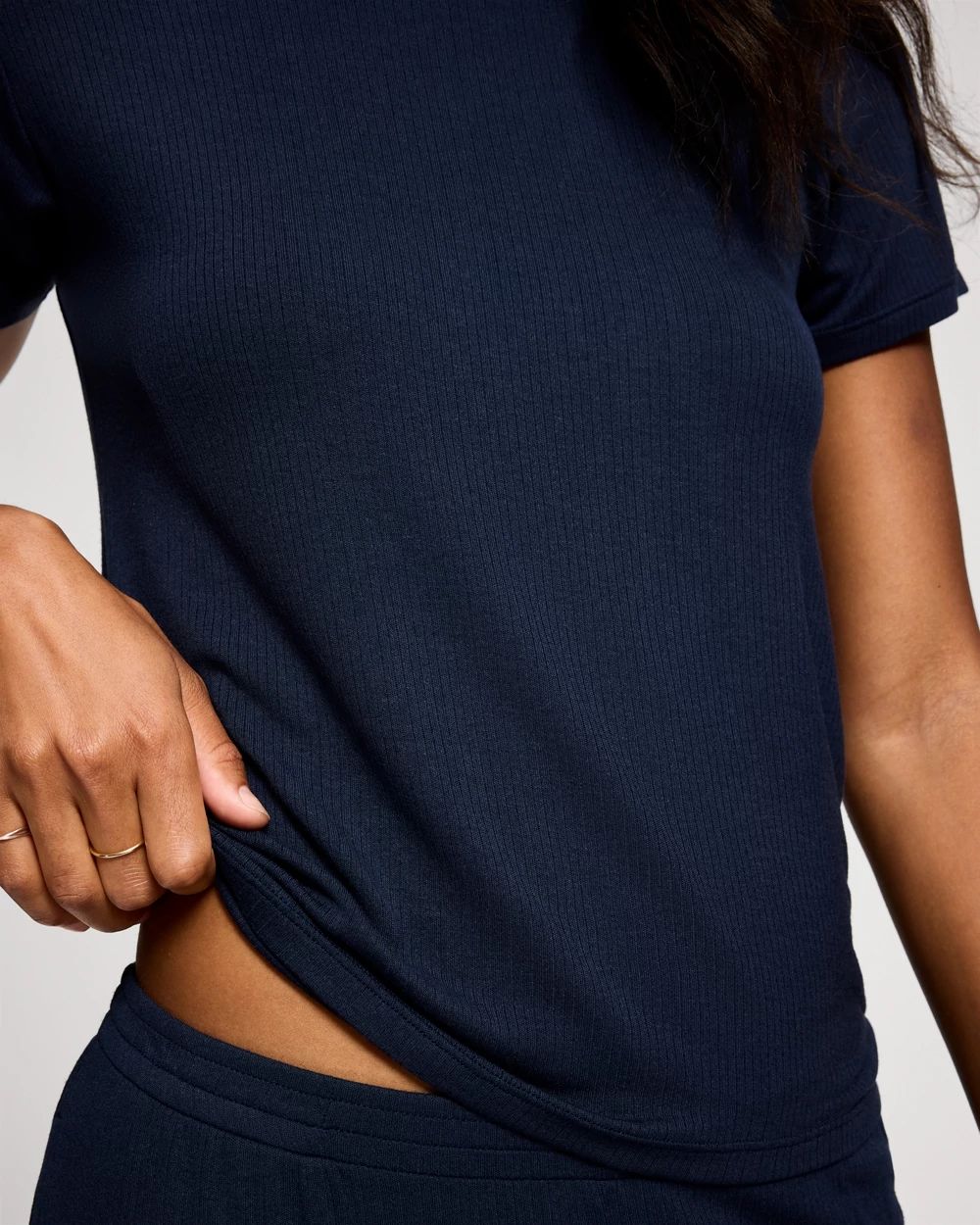 Lightweight Rib Knit Slim Fit Pajama Baby Tee click to view larger image.