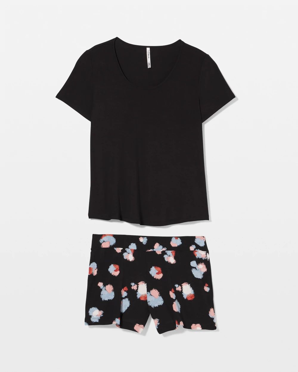 Cool Nights Short-Sleeve Top + Shorts Pajama Set