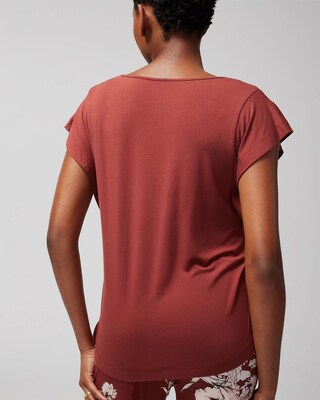 Short-Sleeve Flutter Pajama Top click to view larger image.