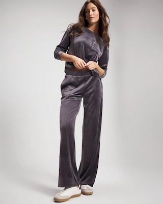 Velour Straight Leg Pants