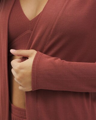 Lightweight Rib Knit Long Sleeve Wrap click to view larger image.