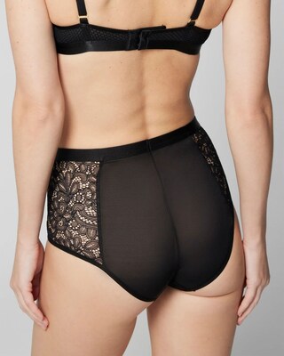 Mixed Media High-Waist Brief Panty