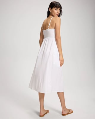 Beach Cotton Smocked Midi Dress click to view larger image.