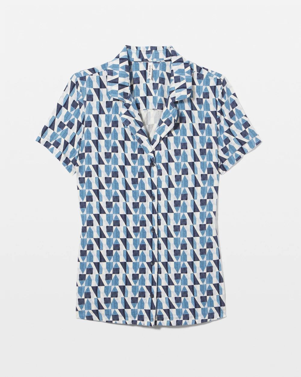 Cool Nights Short Sleeve Notch Collar Pajama Top