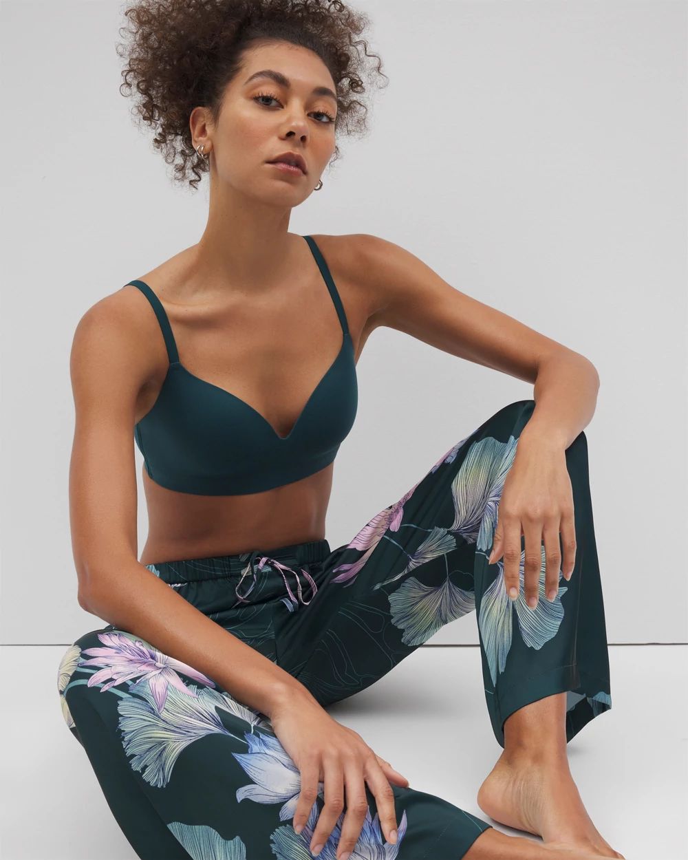 Satin Printed Pajama Pants