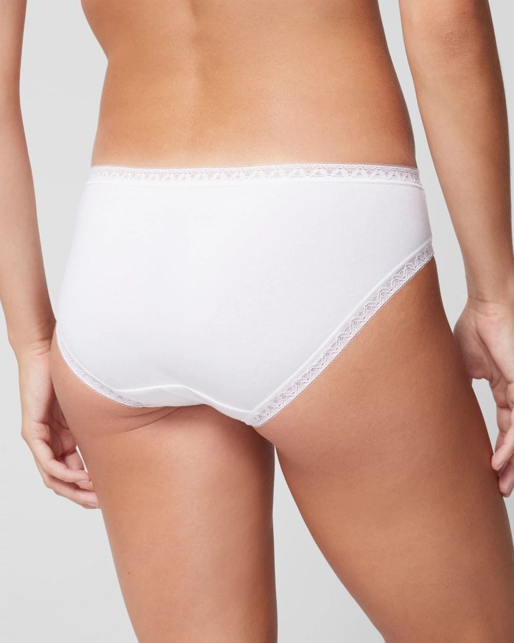 Cotton Hipster Panty with Lace Trim click to view larger image.