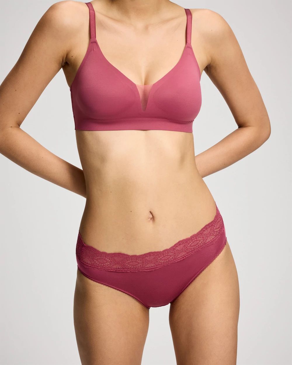 High-Leg Brief Panty with Crochet Lace