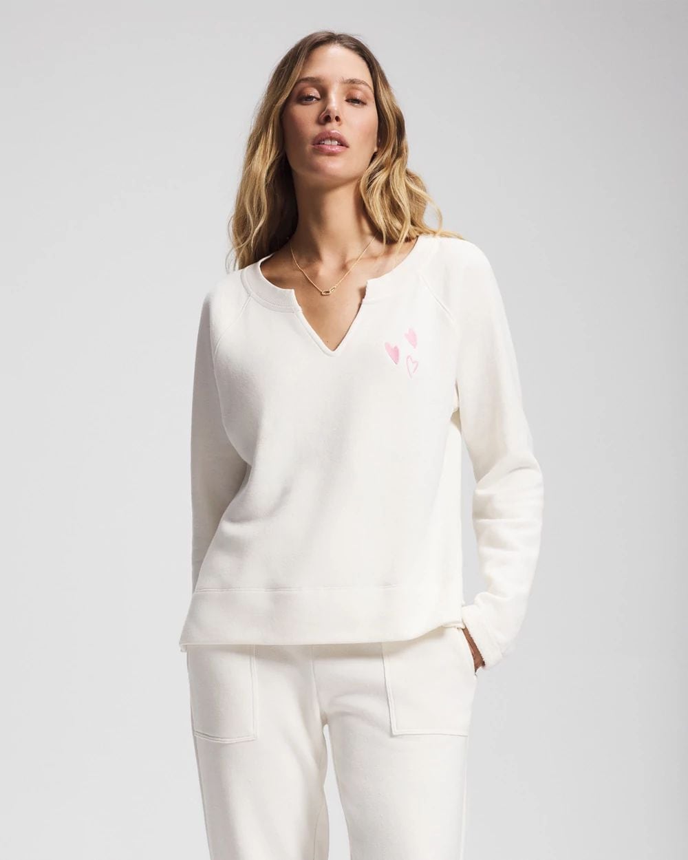 Essential Terry V-Neck Sweatshirt