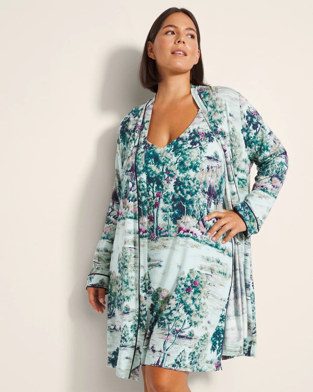 Cool Nights Piped Short Robe