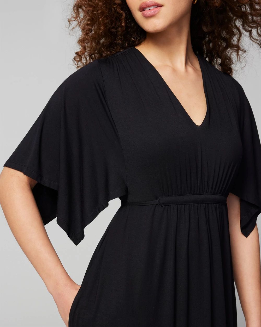 Soft Jersey Flutter Sleeve Short Bra Dress