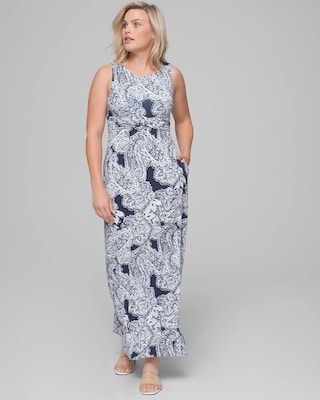 High Neck Maxi Dress with Built-In Shelf Bra
