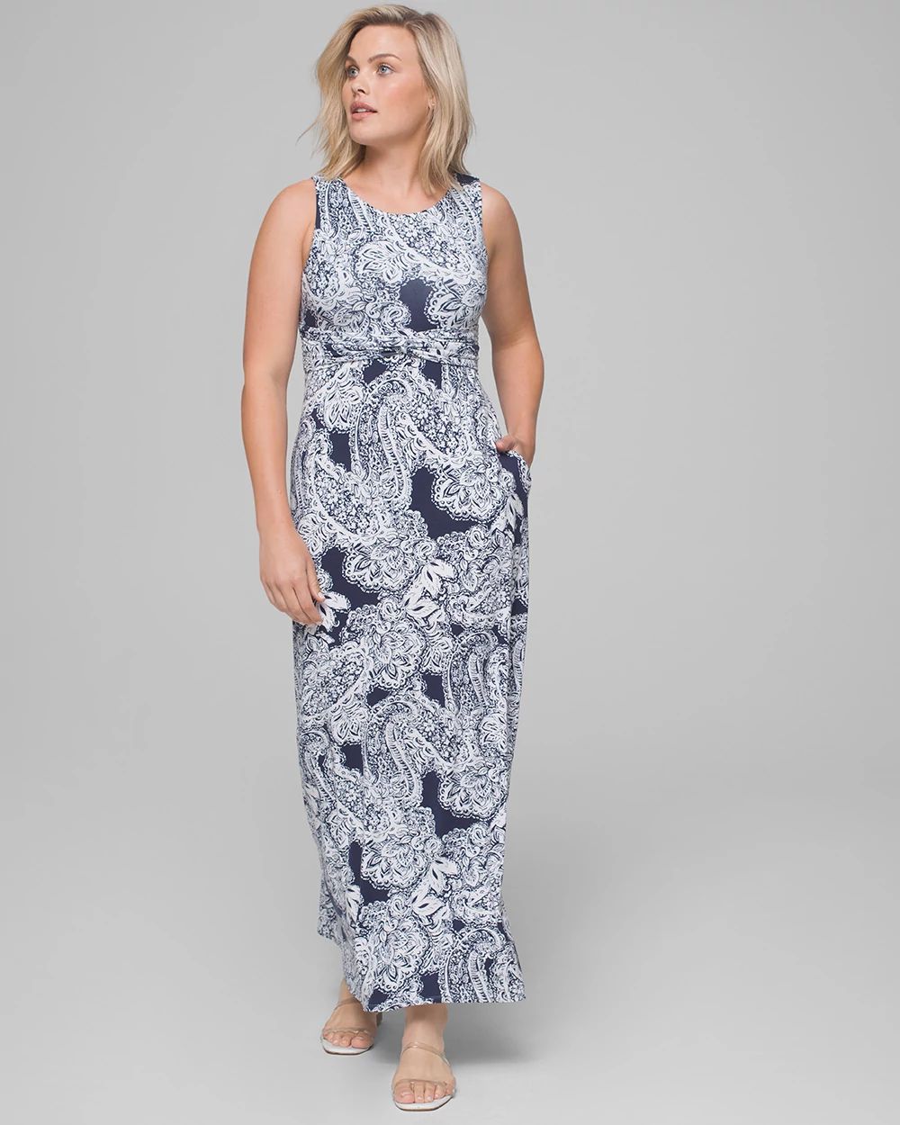 High Neck Maxi Dress with Built-In Shelf Bra