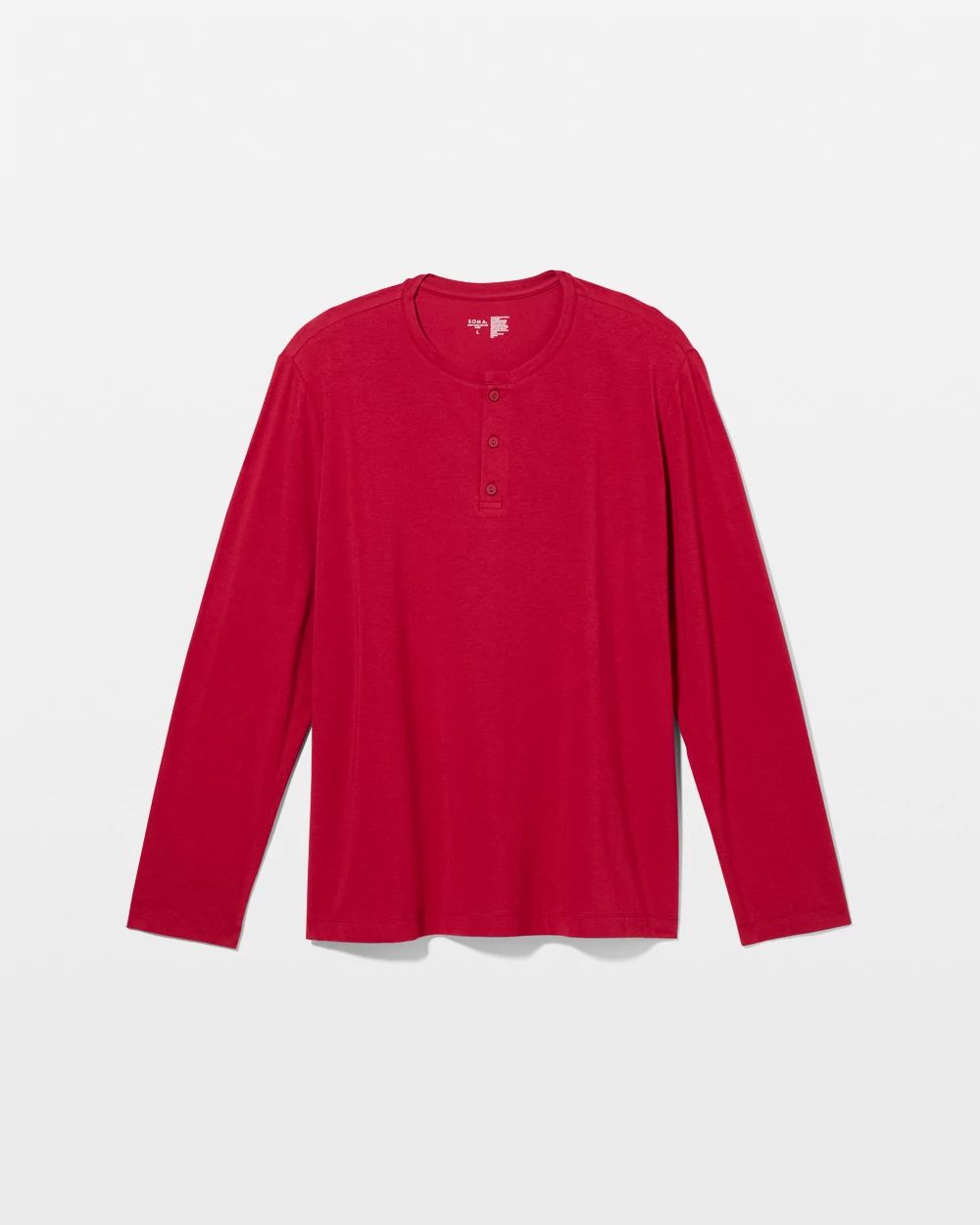 Men’s Long-Sleeve Henley Pajama Top click to view larger image.