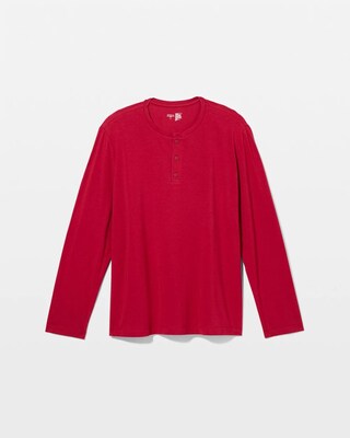 Men’s Long-Sleeve Henley Pajama Top click to view larger image.