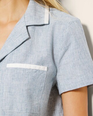 Short-Sleeve Notch Collar Pajama Top click to view larger image.
