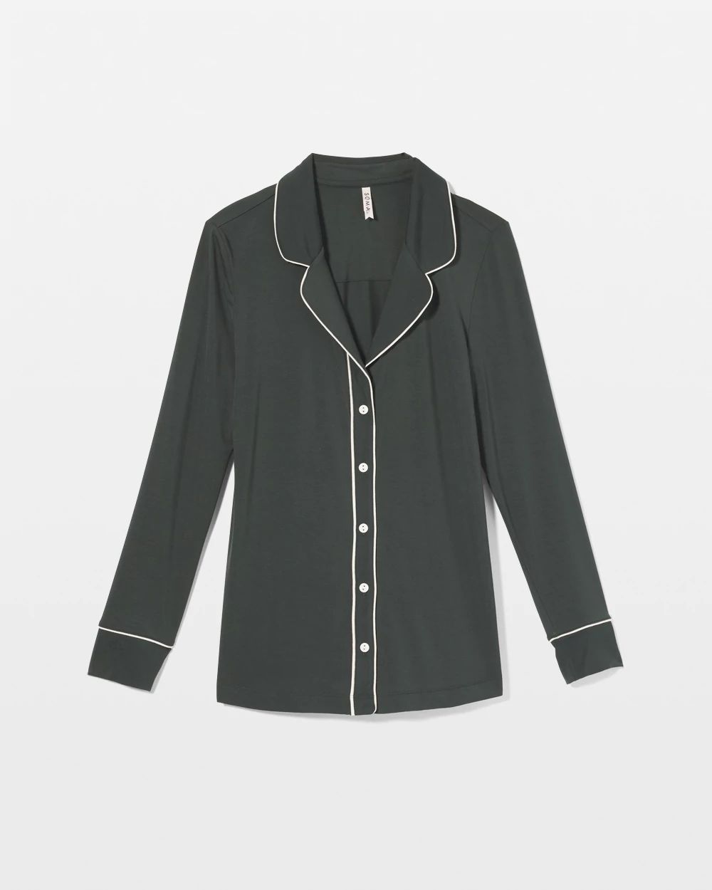 Cool Nights Long-Sleeve Notch Collar Pajama Top