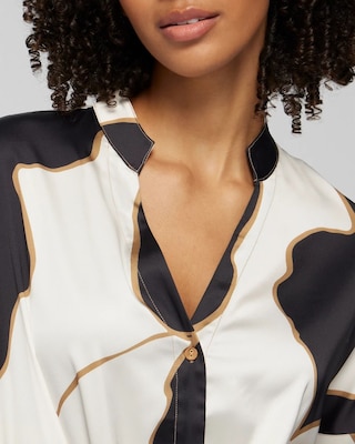 Drop Shoulder Button-Up Pajama Top click to view larger image.