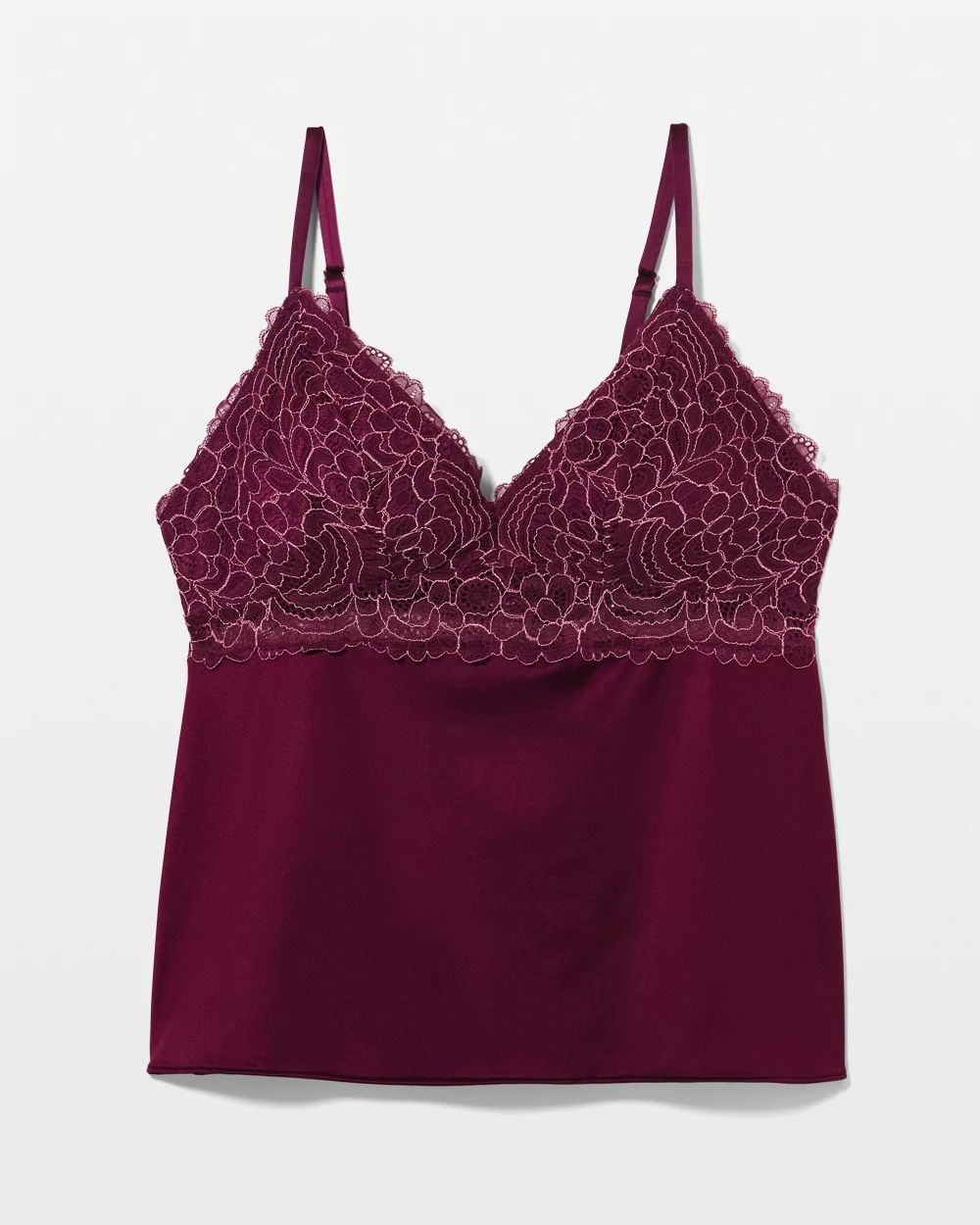 Stretch Luster Knit Lace Pajama Cami