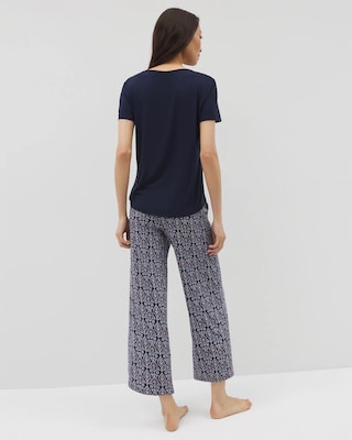 Short-Sleeve + Cropped Pants Pajama Set click to view larger image.