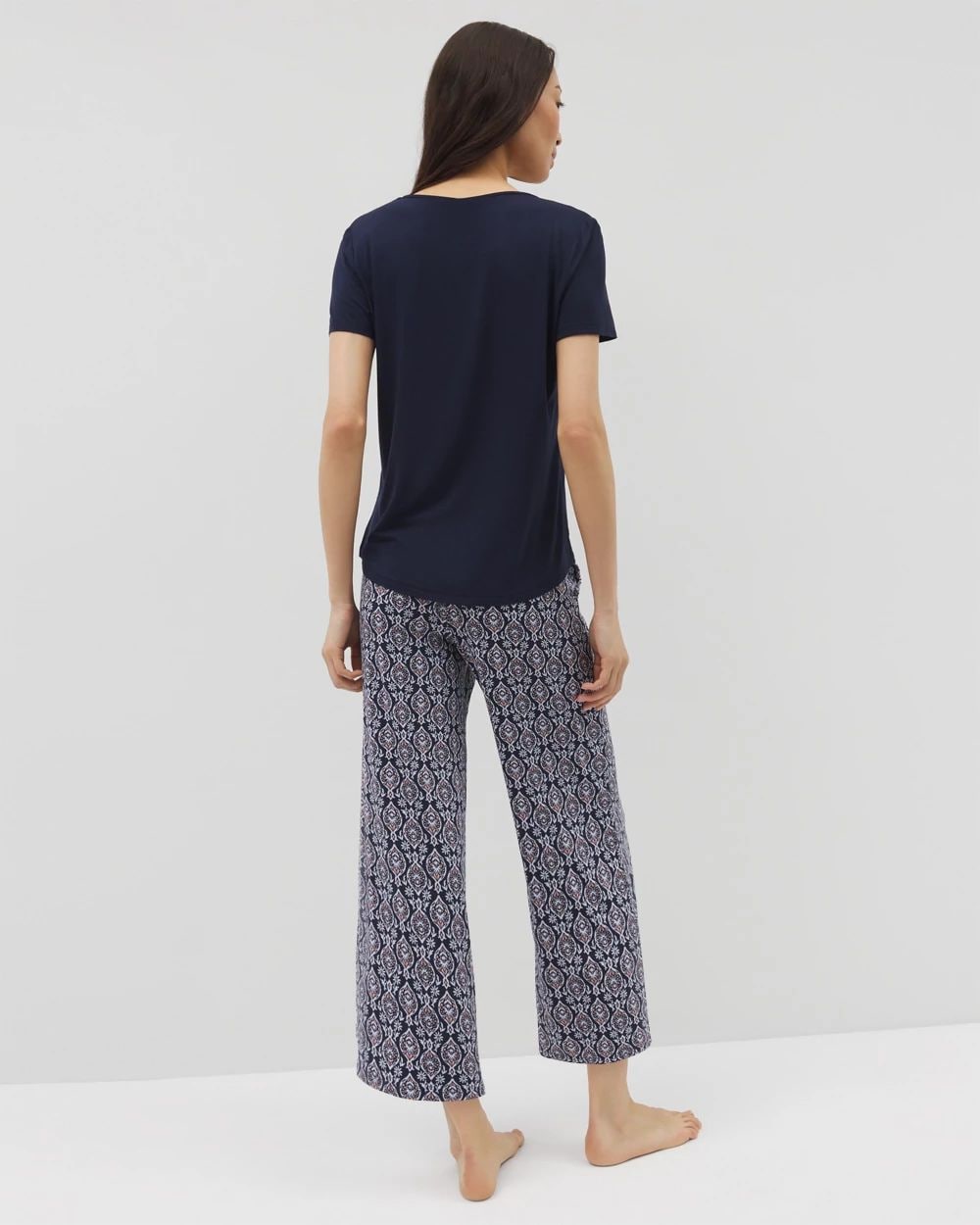 Cool Nights Short-Sleeve + Cropped Pants Pajama Set