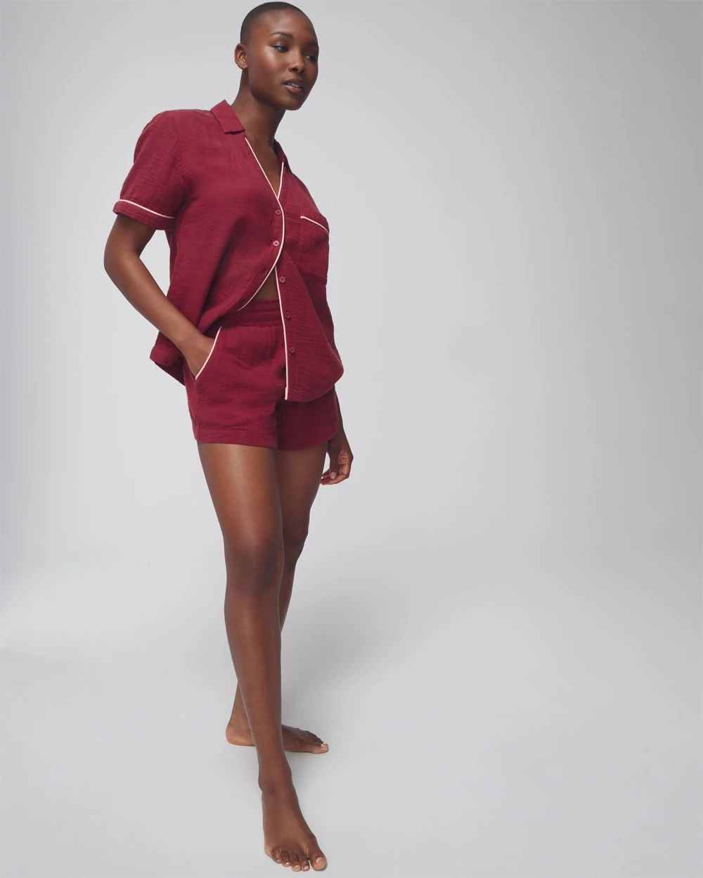 Cotton Gauze Pajama Shorts