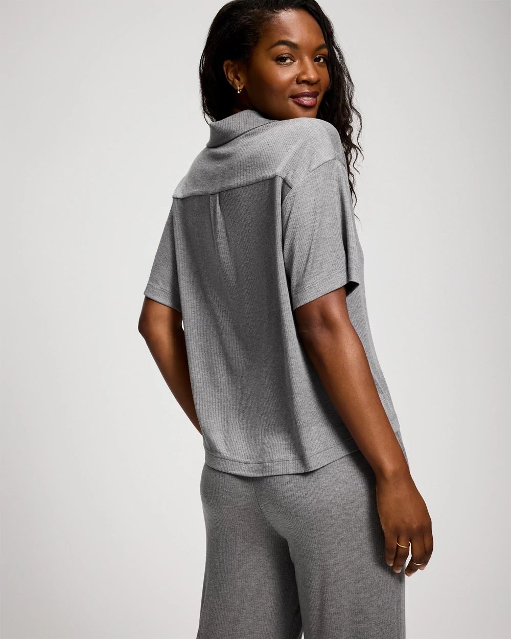 Relaxed Notch Collar Pajama Top click to view larger image.