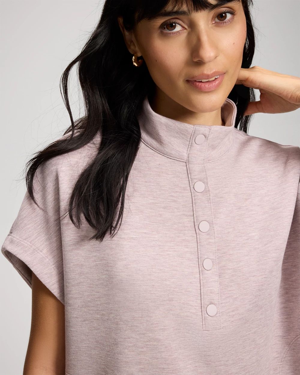 Modern Modal Quarter-Zip Short Sleeve Jacket