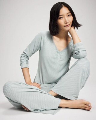 Pointelle Wide Leg Pajama Pant click to view larger image.