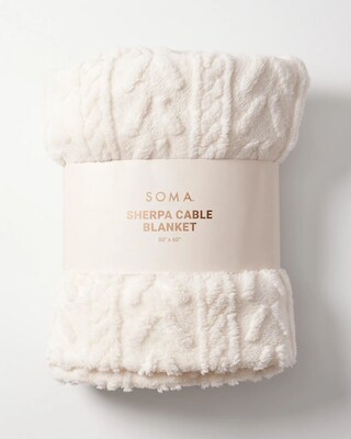 Sherpa Cable Knit Blanket click to view larger image.