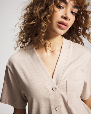 Button-Front Pajama Tee click to view larger image.