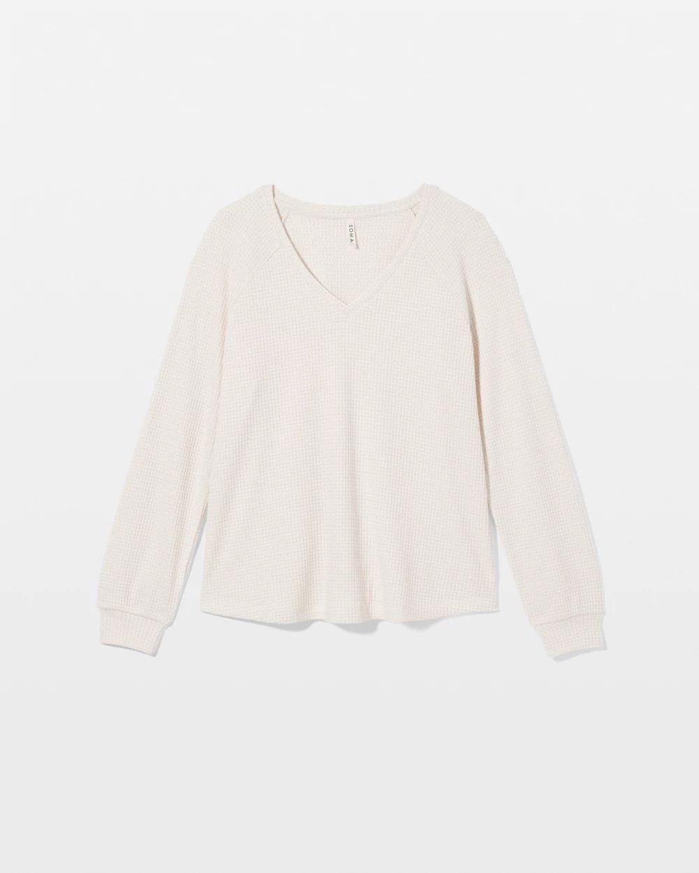 Cozy Waffle Long Sleeve V-Neck Pajama Top