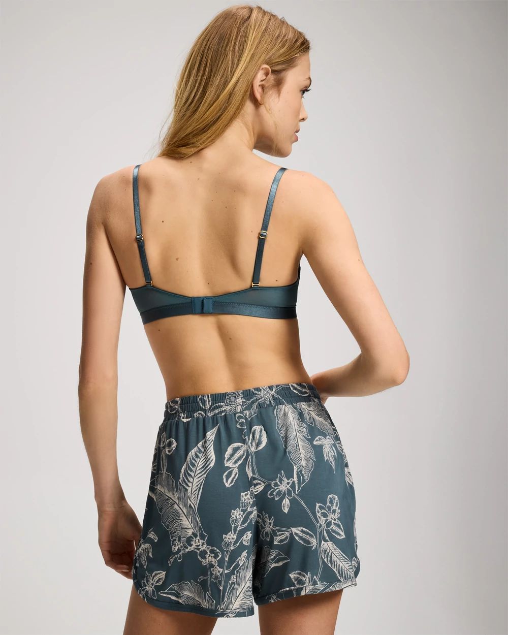 Curved Hem Pajama Shorts click to view larger image.