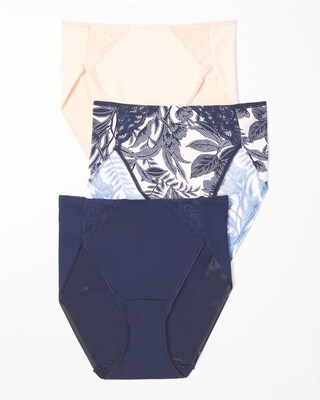 High-Leg Brief Panty with Lace 3 Pack